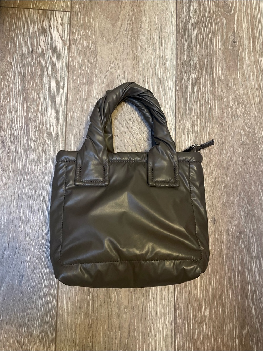 Quilted Mini Tote Bag in Grey